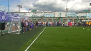Открытие футбольной площадки с искусственным газоном 