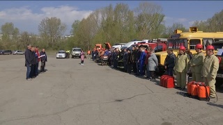 Тренировка пожарных и добровольцев