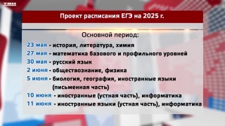 Расписание ЕГЭ на 2025г. Пока проект