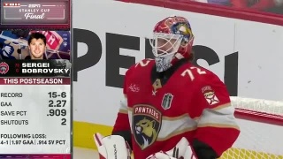 Команда Сергея Бобровского проиграла второй матч в финале НХЛ 